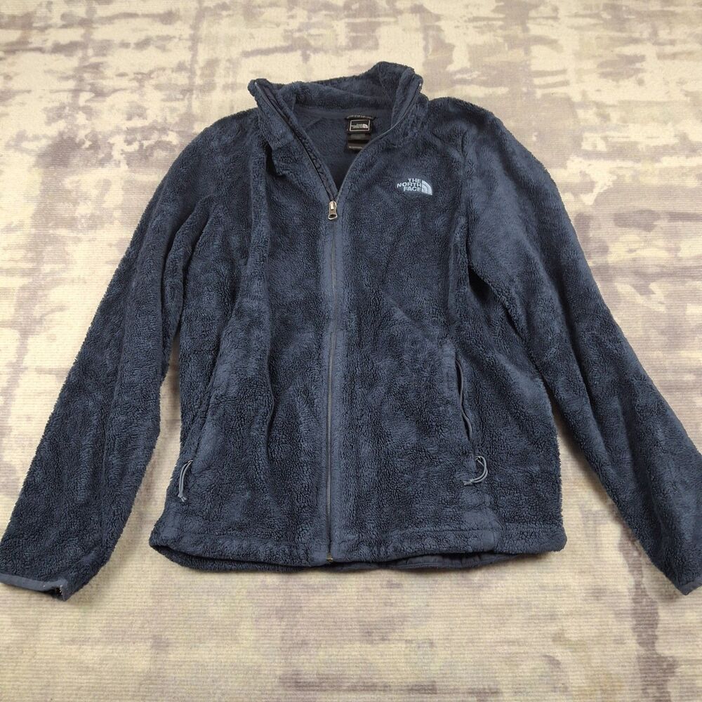 The North Face Osito Fleece Jacket Womens Size M Blue Fuzzy Full Zip Teddy Coat